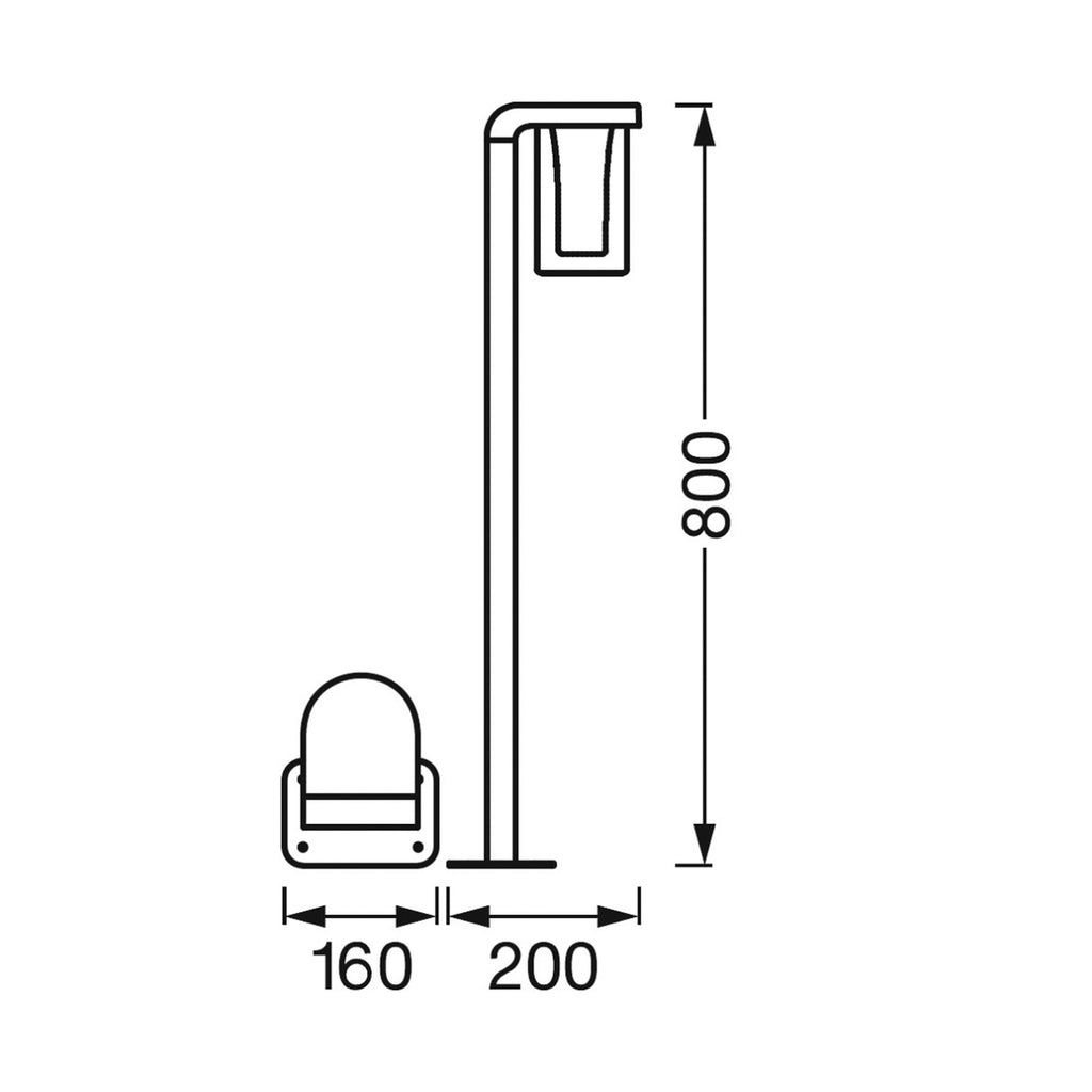 LED sti-lampe Cascade RGBW aluminium 80 cm IP44 RGB-fargevalg
