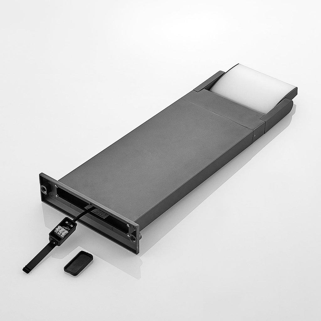 LED sti-lampe Cathalena mørkegrå aluminium detalj av lampehode