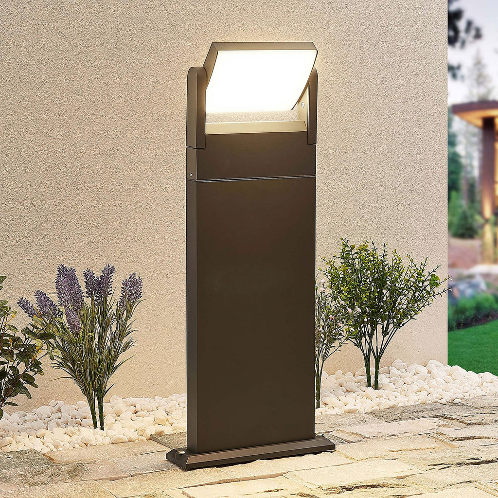 LED sti-lampe Cathalena mørkegrå aluminium forfra