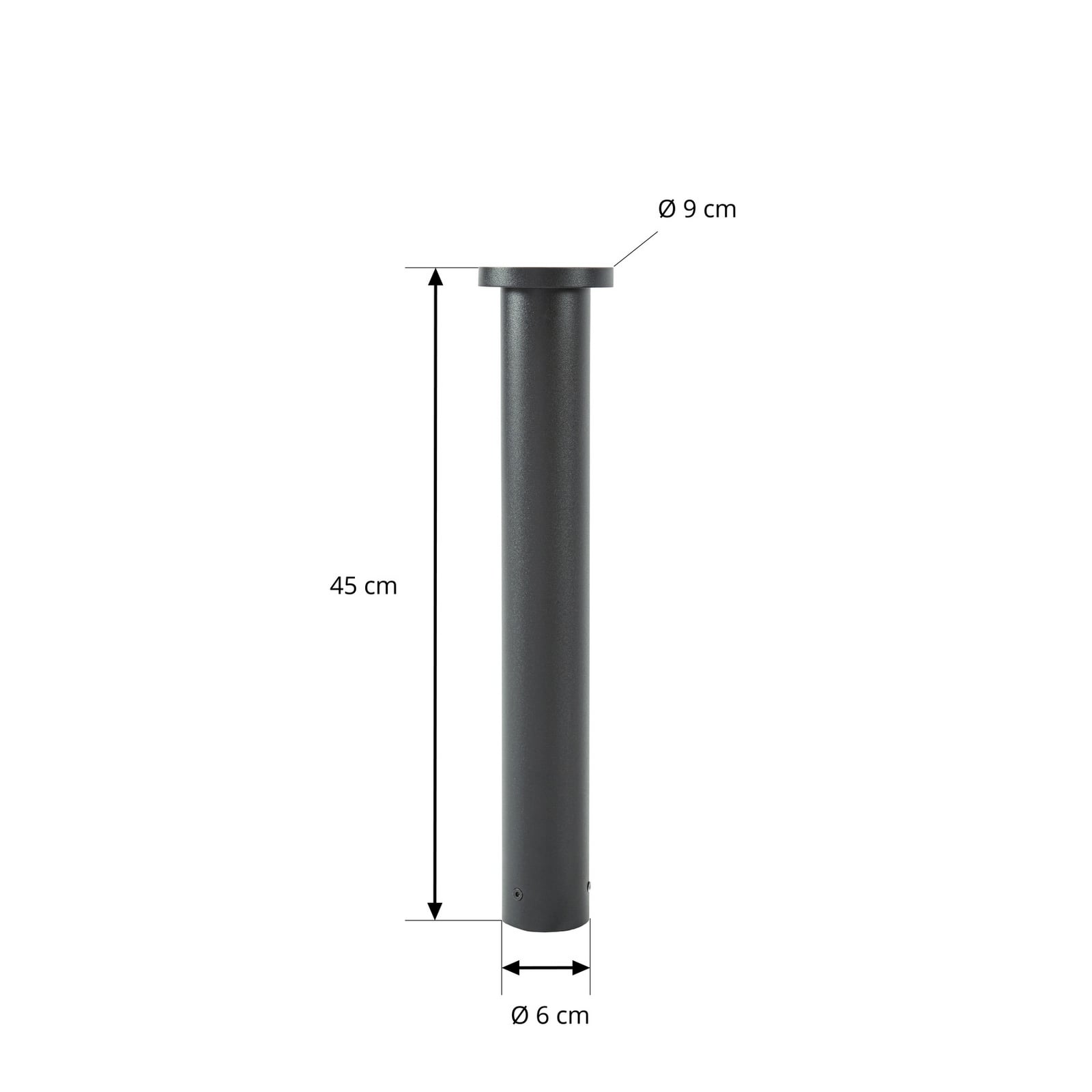 Detalj av LED sti-lampe Cirel svart aluminium 45 cm