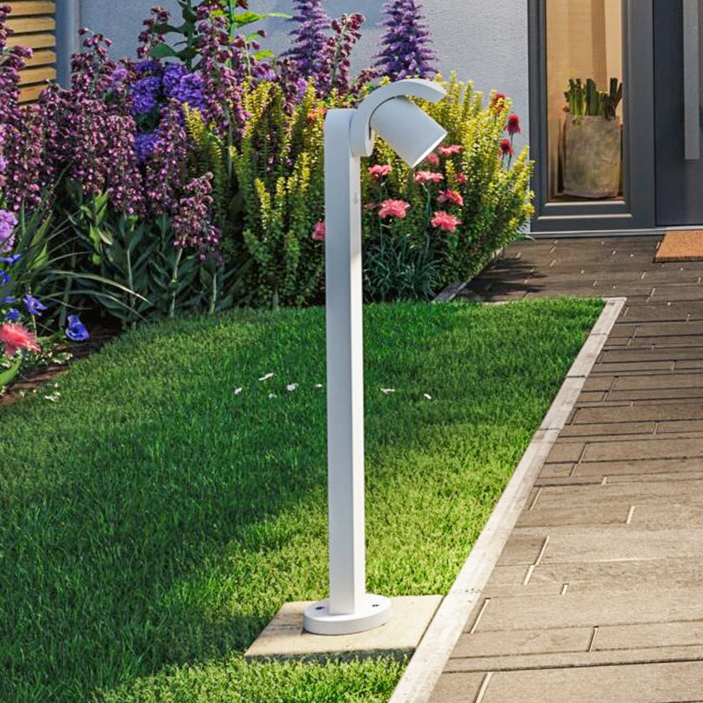LED sti-lampe Cuff med bevegelsessensor hvit aluminium IP44 bakside