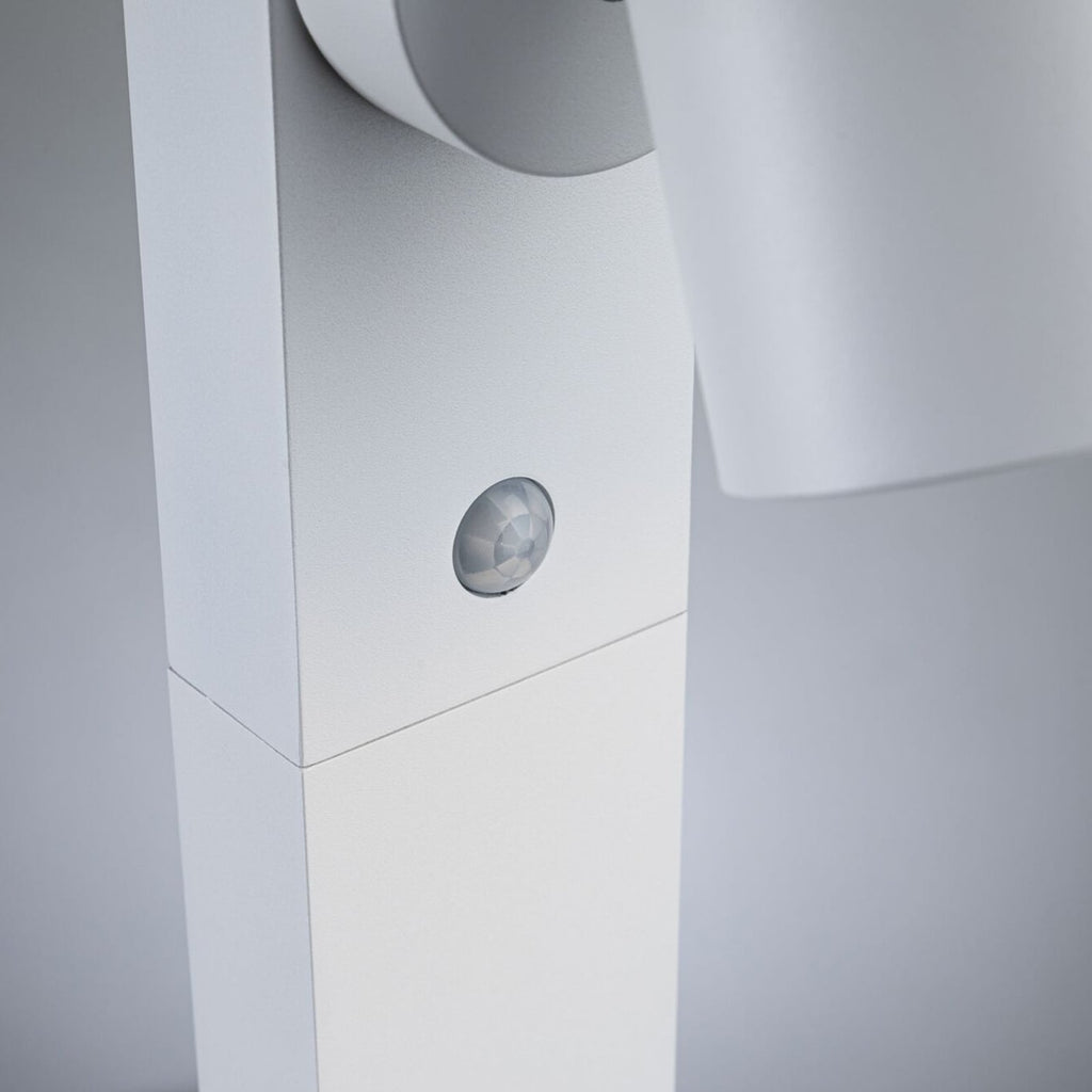 LED sti-lampe Cuff med bevegelsessensor hvit aluminium IP44 montert