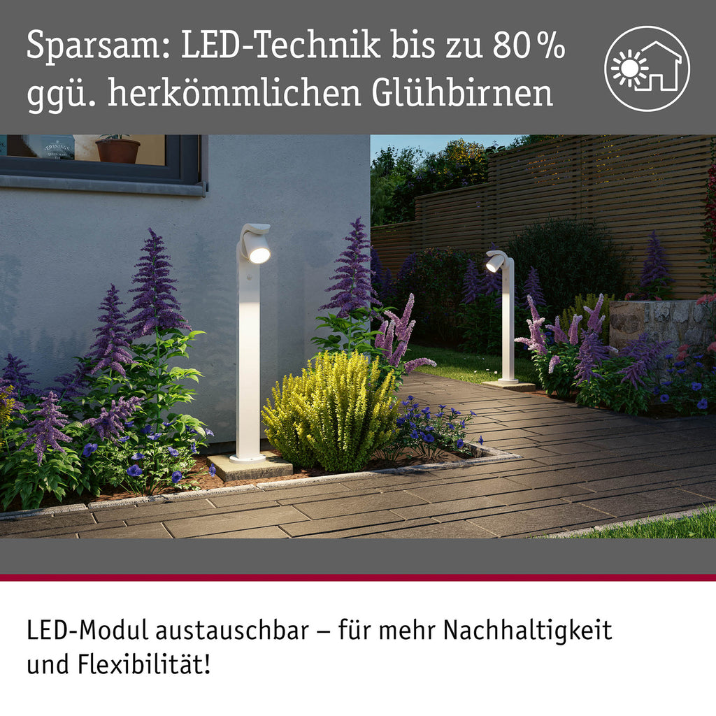 LED sti-lampe Cuff med bevegelsessensor hvit aluminium IP44 justerbar spot