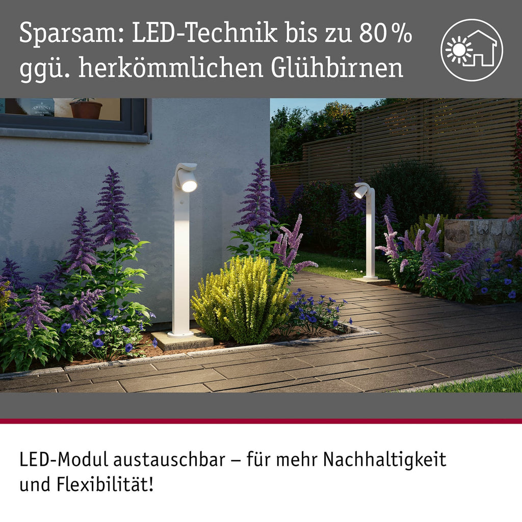 LED sti-lampe Cuff med bevegelsessensor hvit aluminium IP44 justerbar spot