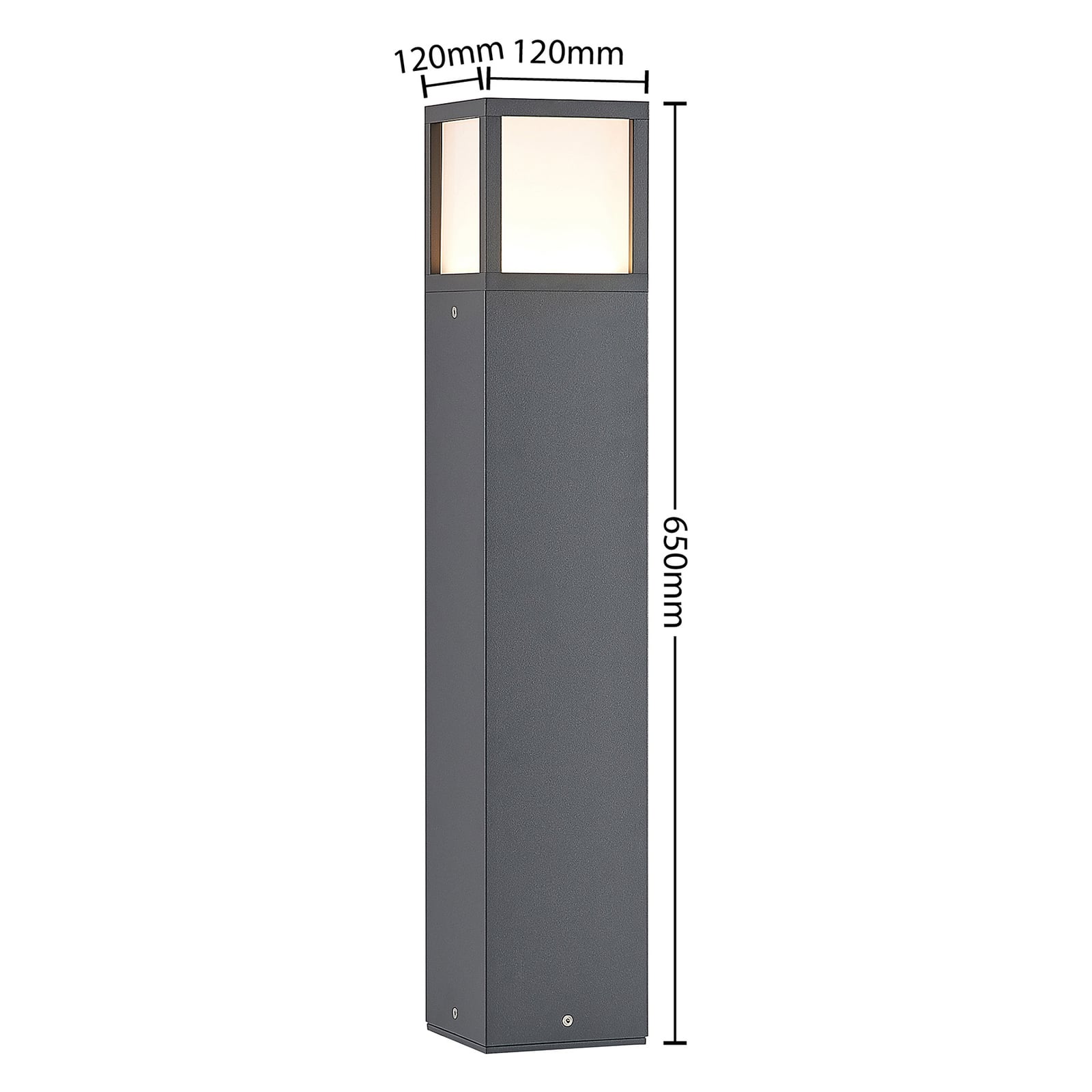 LED sti-lampe Dewari mørkegrå aluminium 65 cm IP54 montert i hage