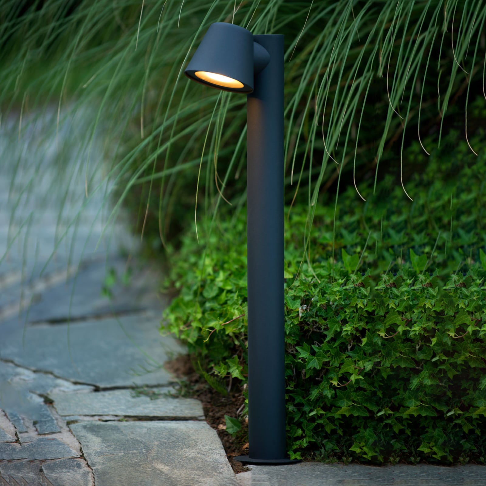 LED sti-lampe Dingo GU10 antrasitt dimbar IP44 forfra