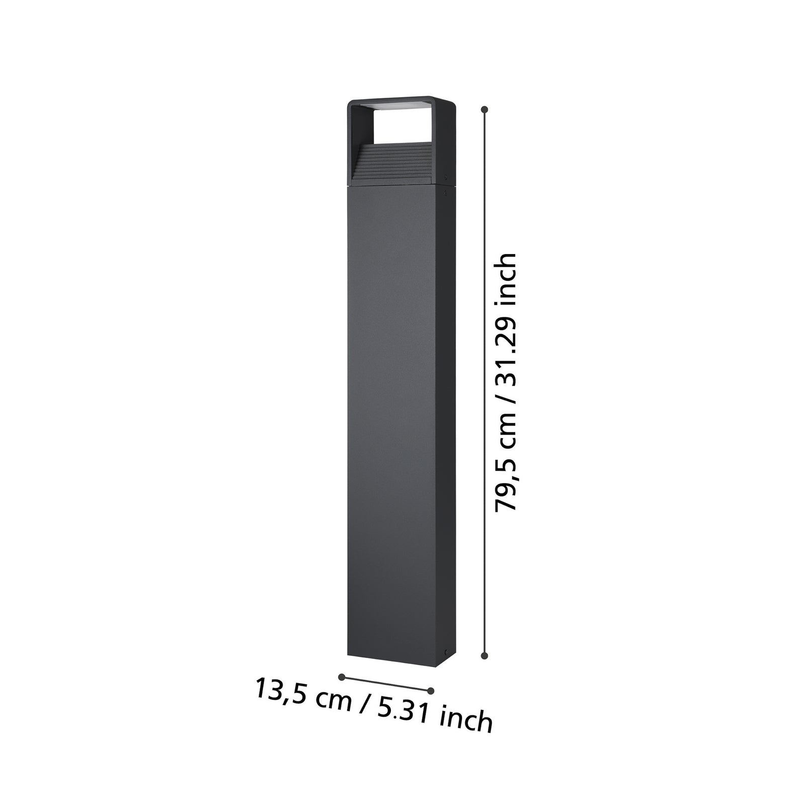 LED sti-lampe Doninni 1 antrasitt 80 cm IP65 detalj