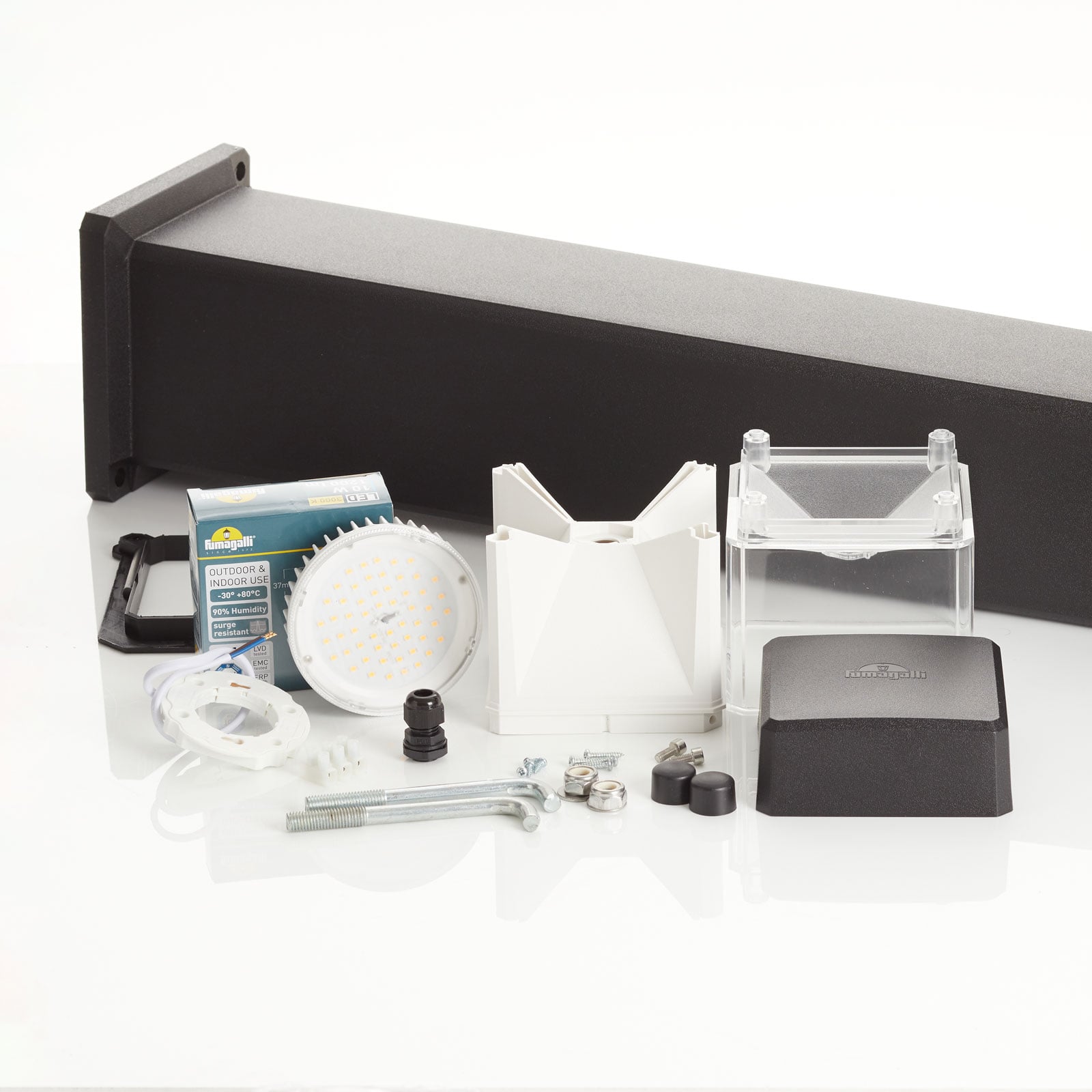 LED sti-lampe Elisa 800 svart klar 10W CCT med justerbar fargetemperatur