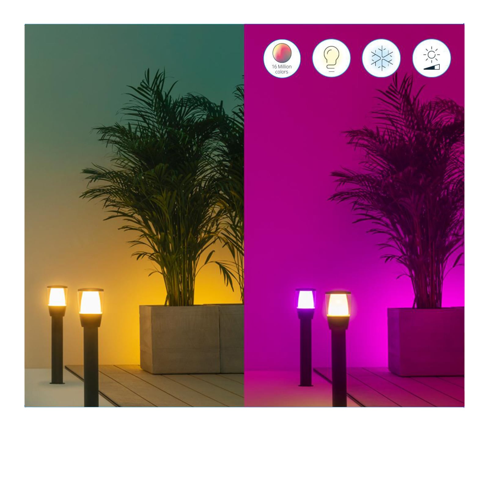 LED sti-lampe Elpas RGBW WiFi svart IP65 smart styring