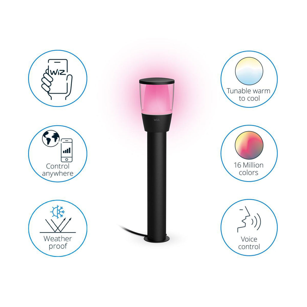 LED sti-lampe Elpas svart RGBW startsett IP65 med jordspyd