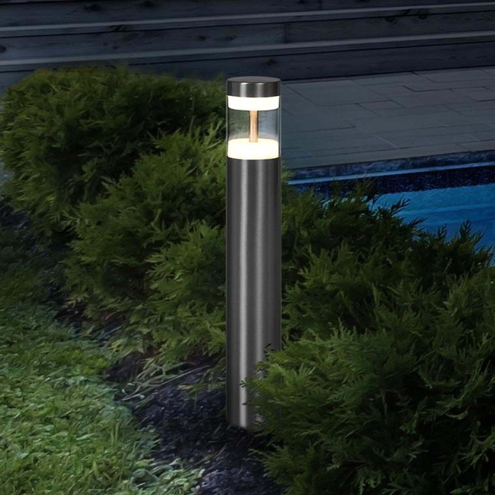LED sti-lampe Endura Hybrid Hagen rustfritt stål forfra