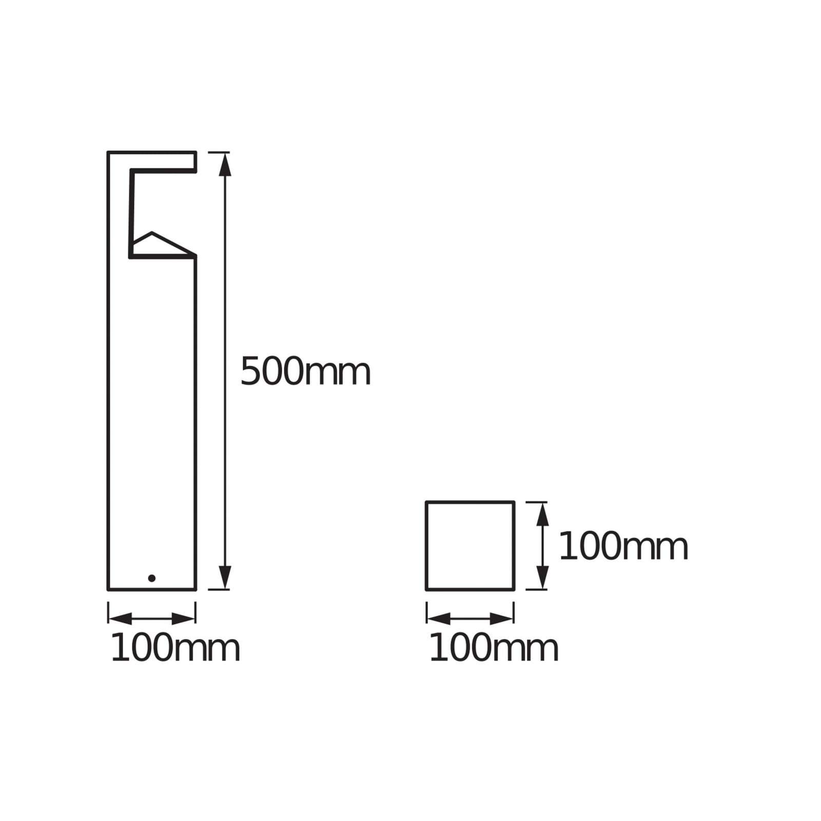 Bakside av LED sti-lampe Endura Style Pyramid rustfritt stål IP44 - OSRAM