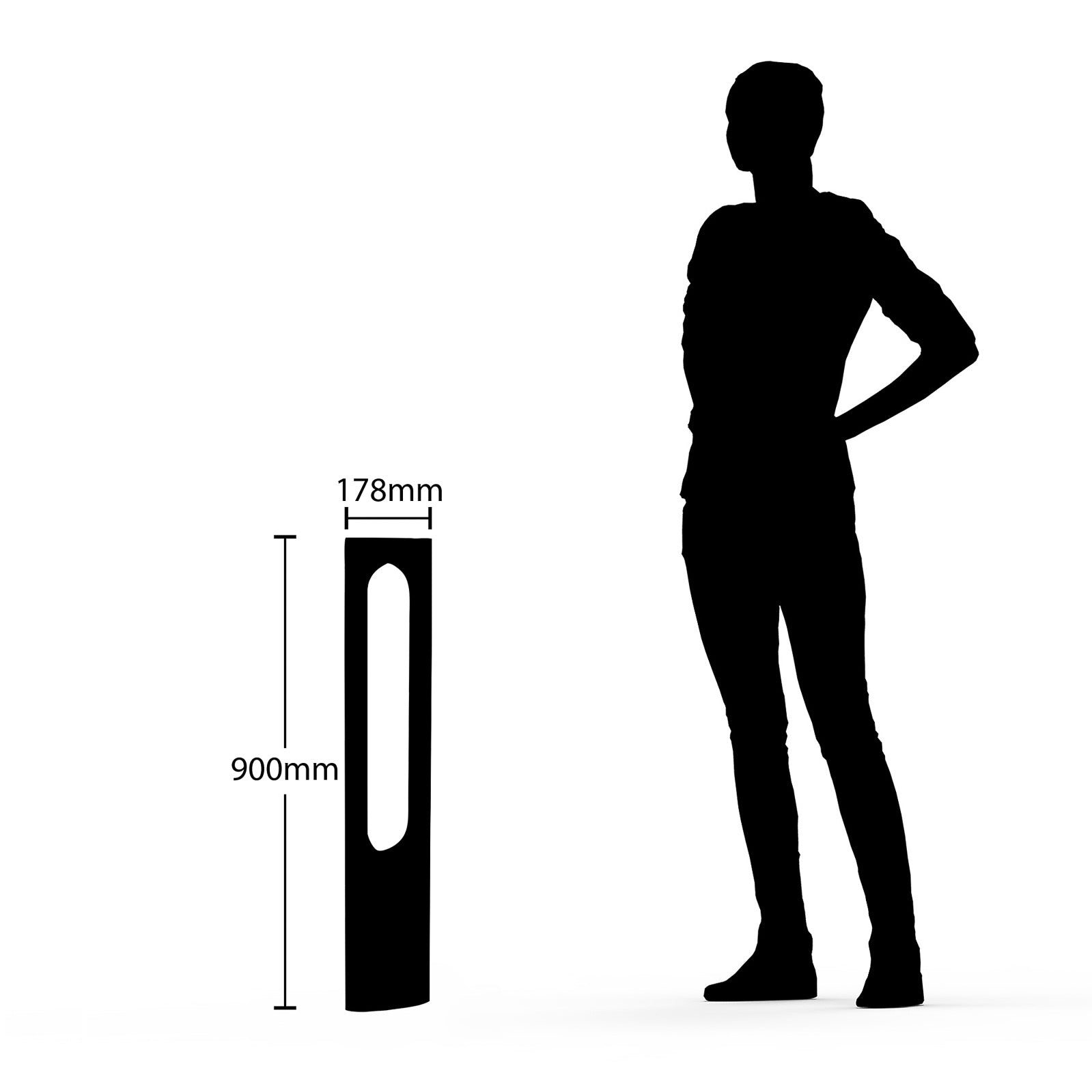LED sti-lampe Fenti antrasitt aluminium 90 cm IP65 nærbilde av LED-lys