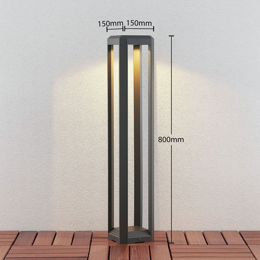 LED sti-lampe Fery antrasitt metall 80 cm IP65 montert i hage