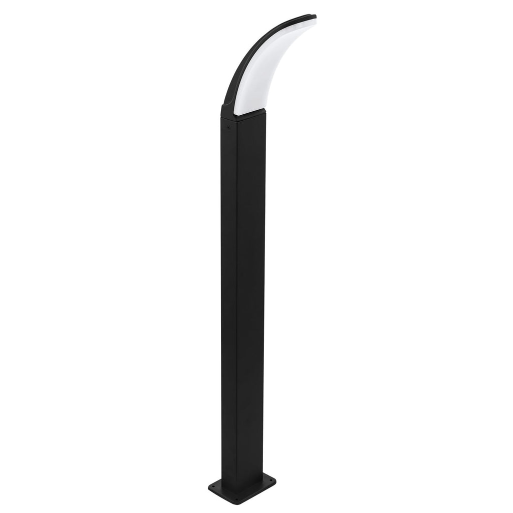 LED sti-lampe Fiumicino buet form svart 90 cm bakside