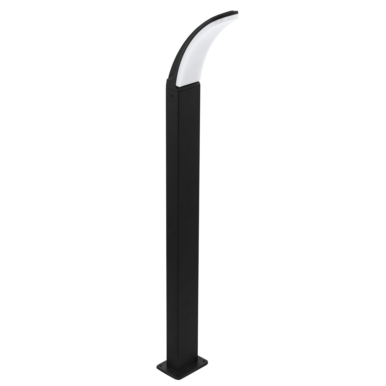 LED sti-lampe Fiumicino buet form svart 90 cm bakside