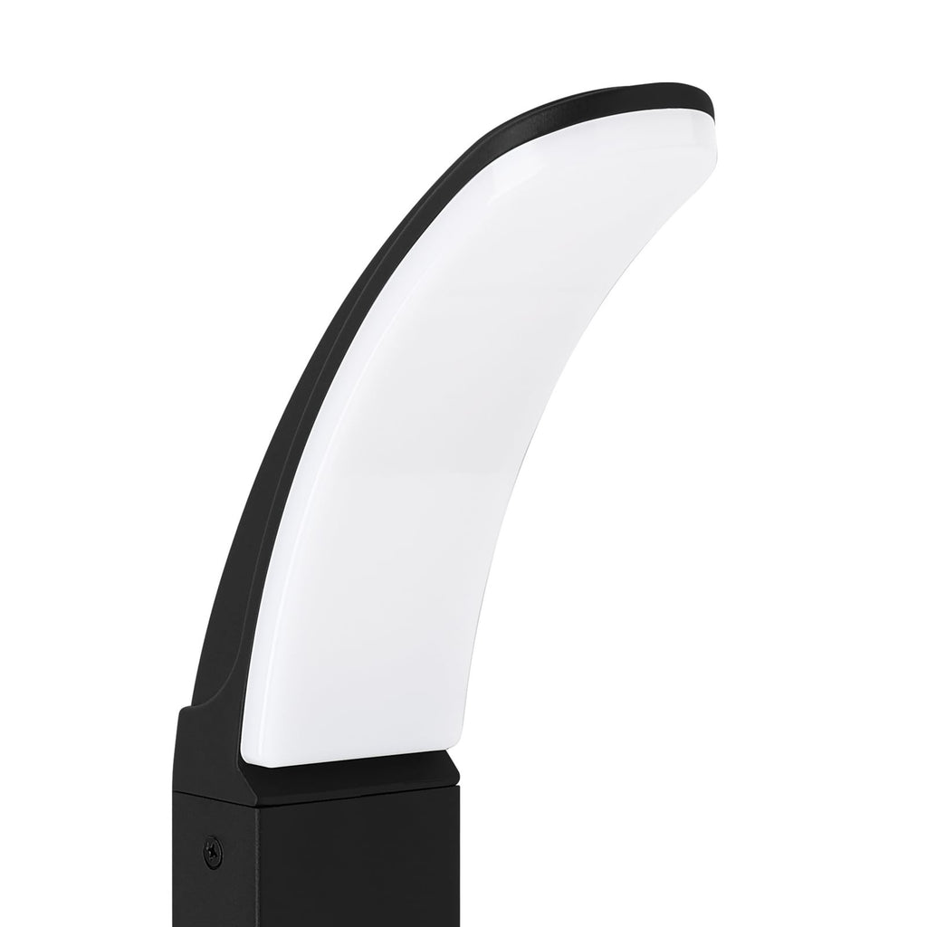 LED sti-lampe Fiumicino buet form svart 90 cm lyskilde under diffusor