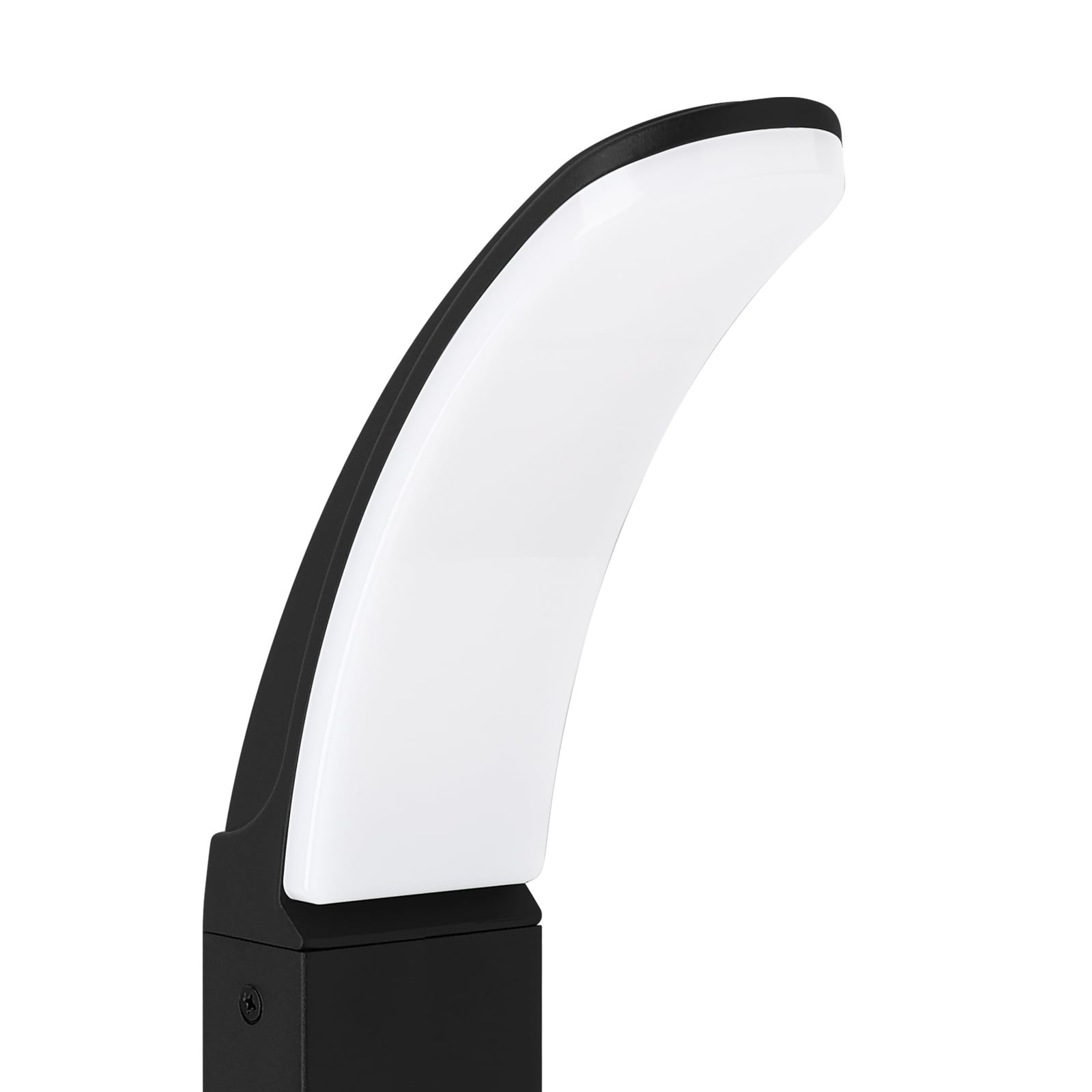 LED sti-lampe Fiumicino buet form svart 90 cm lyskilde under diffusor