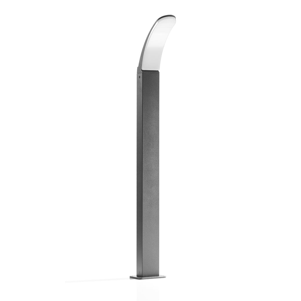 LED sti-lampe Fiumicino buet form svart 90 cm montert ute