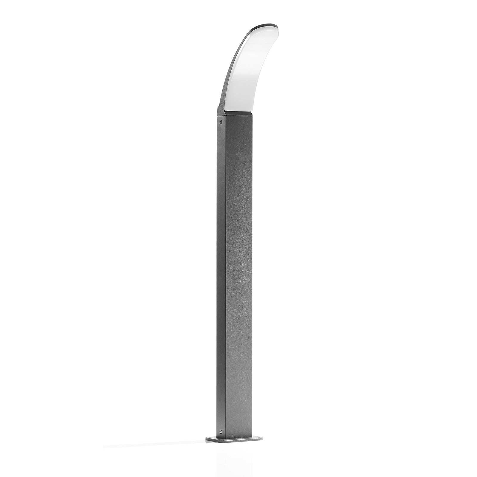 LED sti-lampe Fiumicino buet form svart 90 cm montert ute