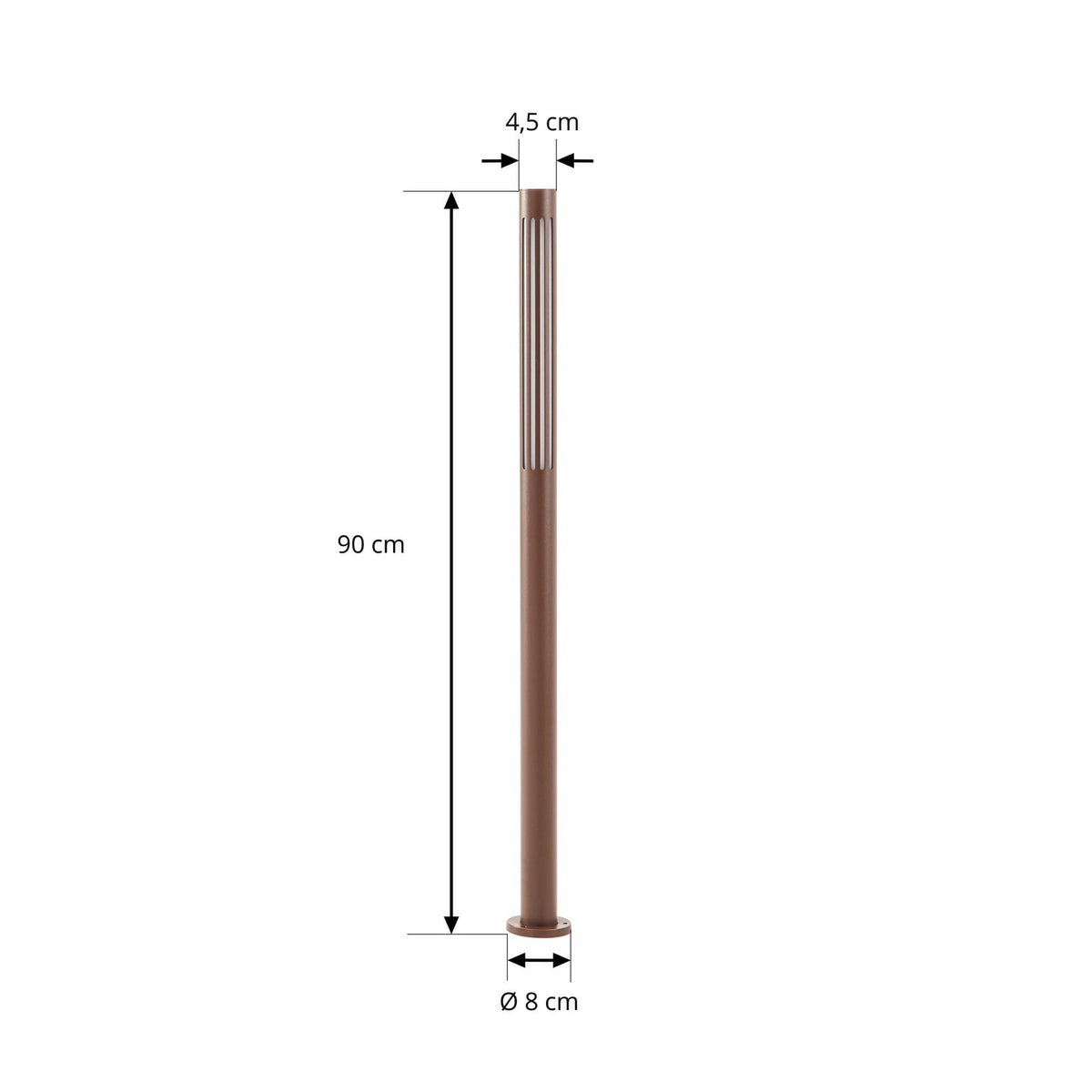 LED sti-lampe Fjorya aluminium brun 90 cm IP65 detalj