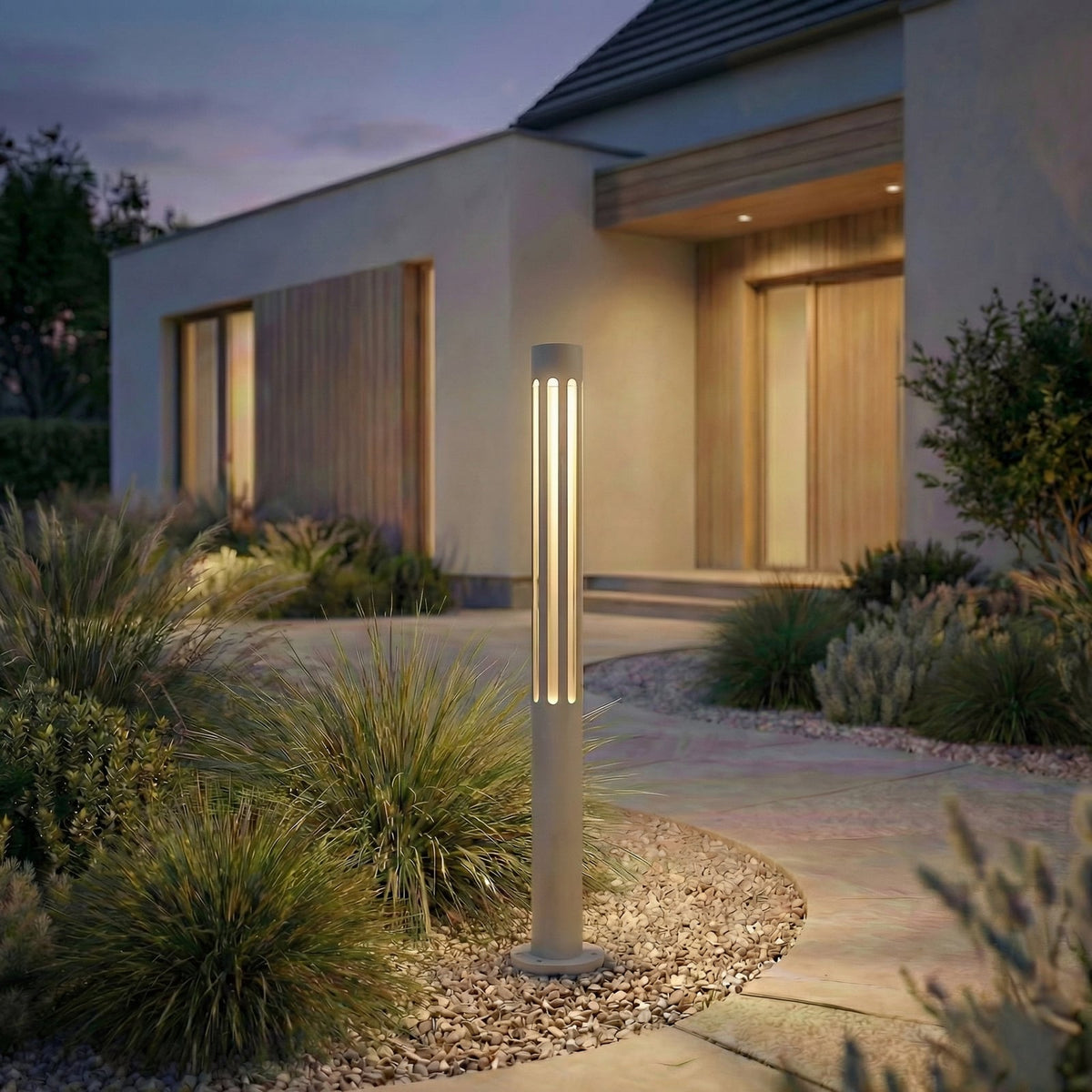 LED sti-lampe Fjorya aluminium steingrå 60 cm bakside