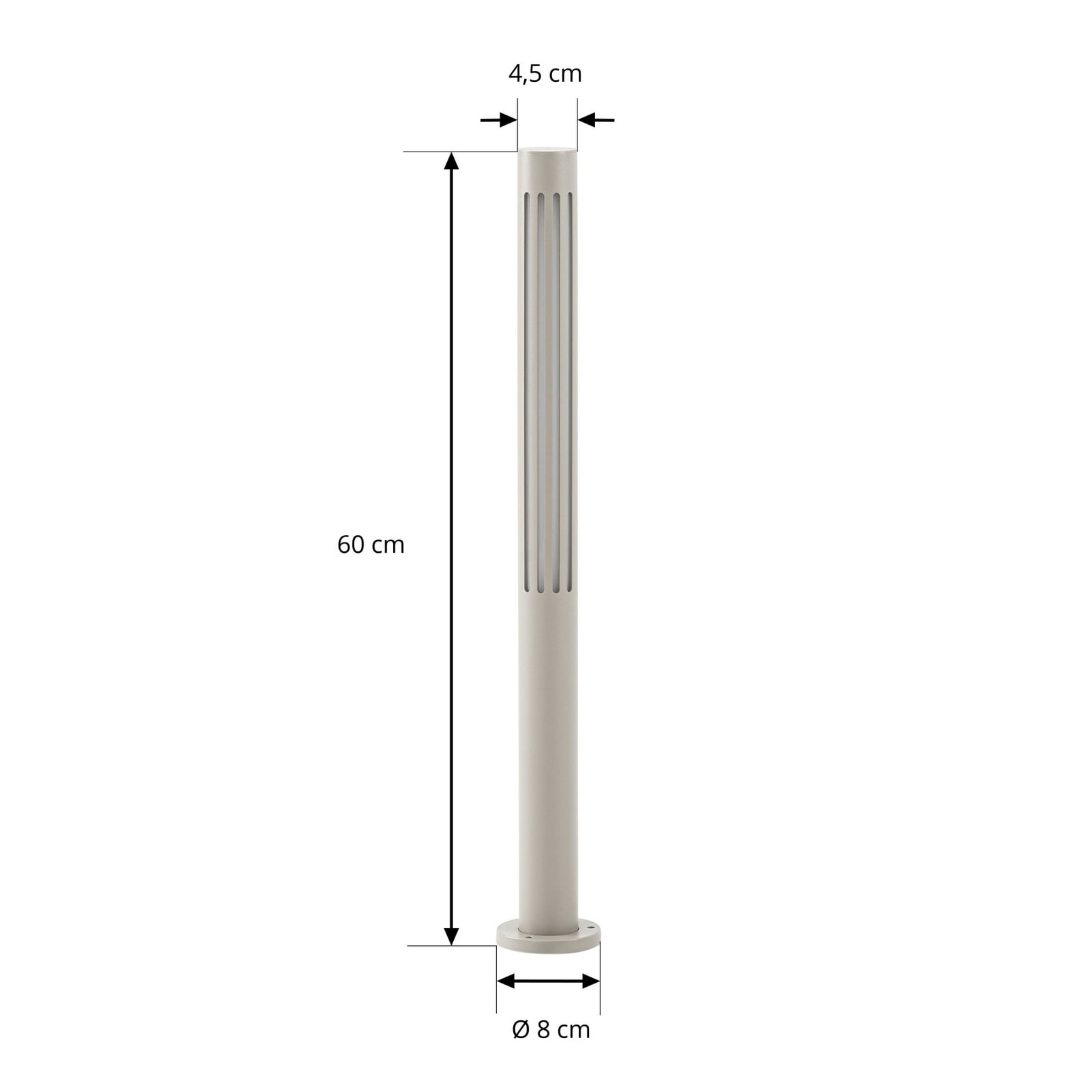 Detalj av LED sti-lampe Fjorya aluminium steingrå 60 cm