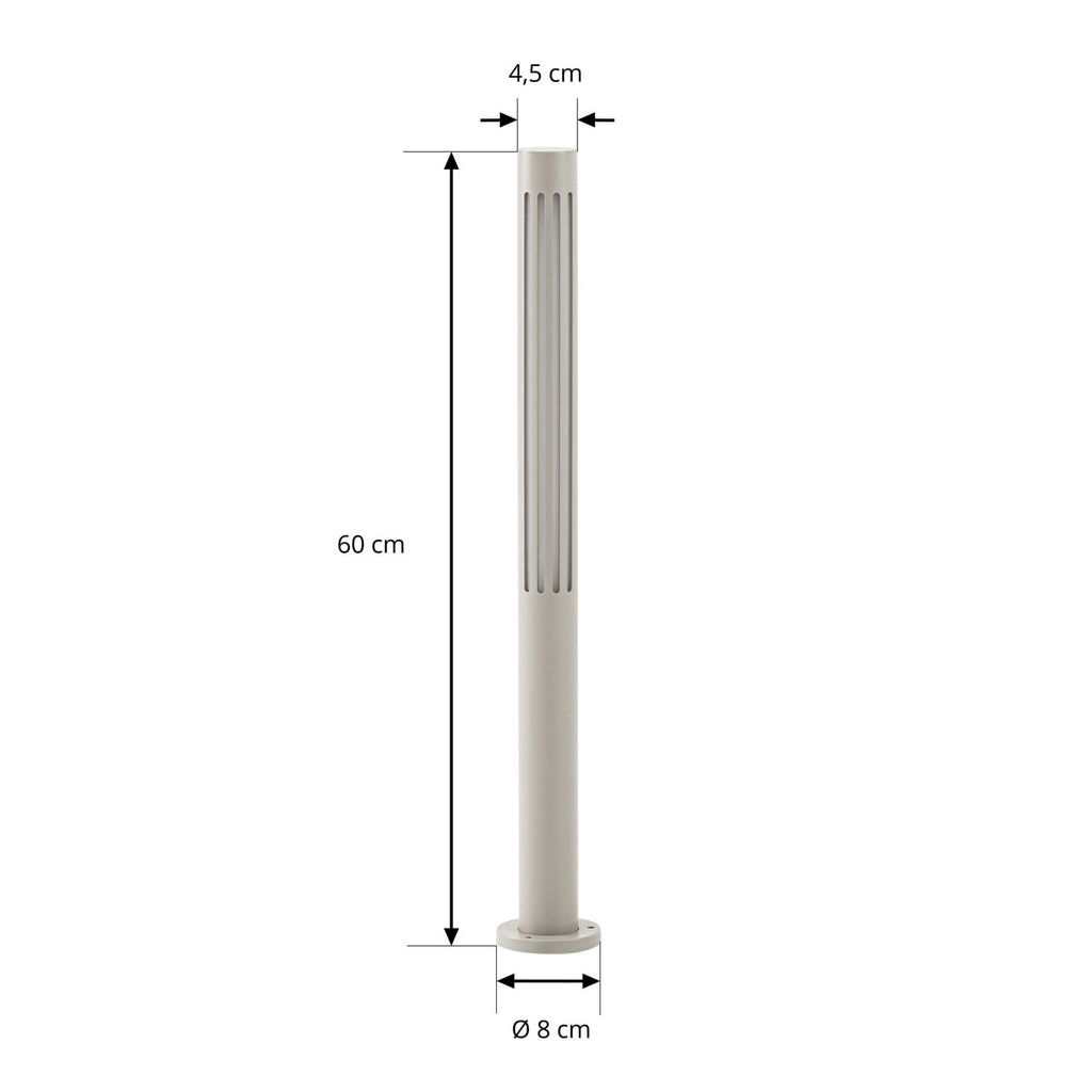 Detalj av LED sti-lampe Fjorya aluminium steingrå 60 cm
