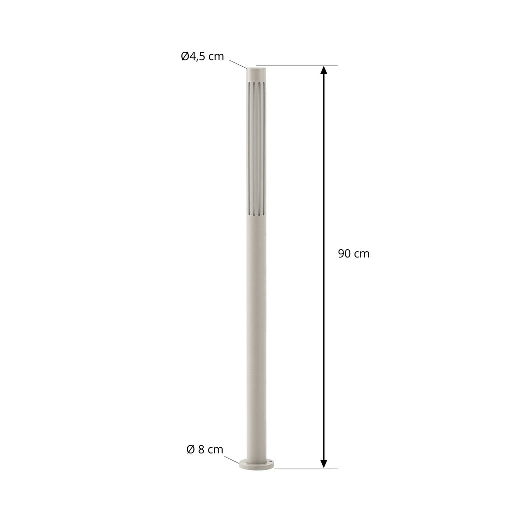 LED sti-lampe Fjorya aluminium steingrå 90 cm detalj av lampehode