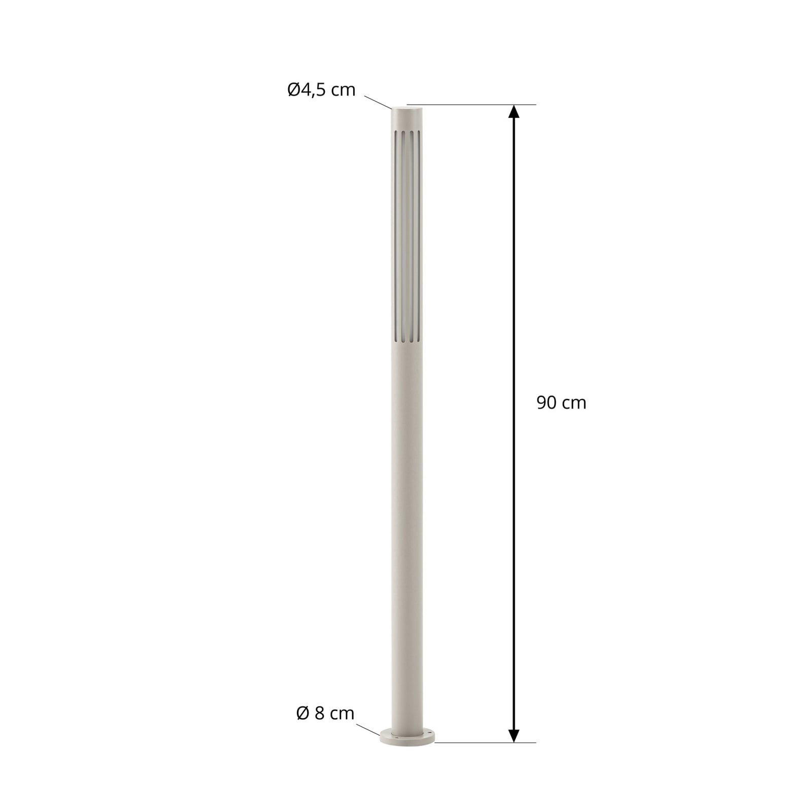 LED sti-lampe Fjorya aluminium steingrå 90 cm detalj av lampehode