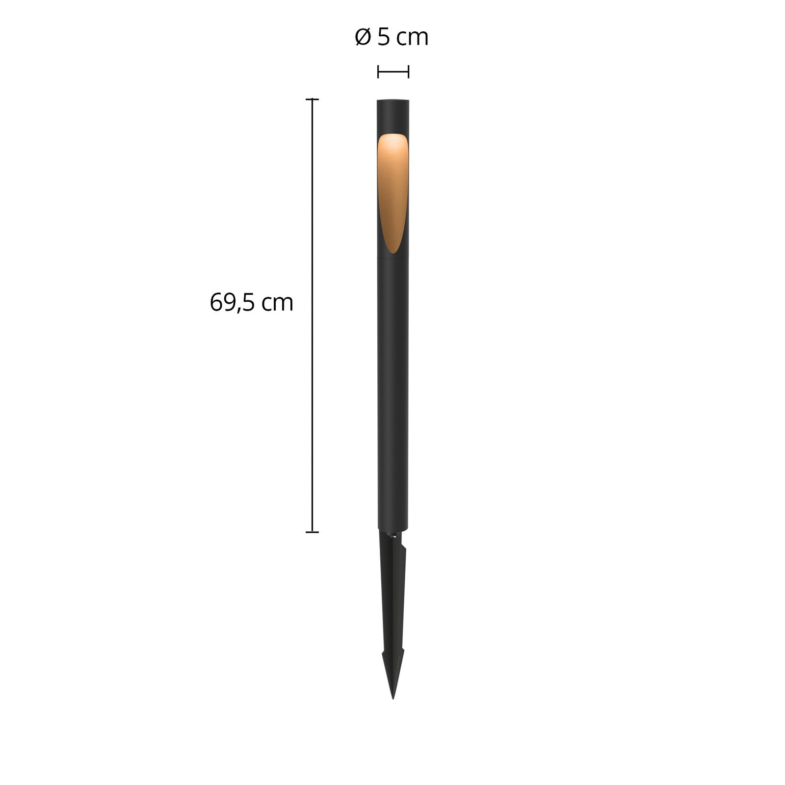 LED sti-lampe Flindt svart aluminium montert i hage