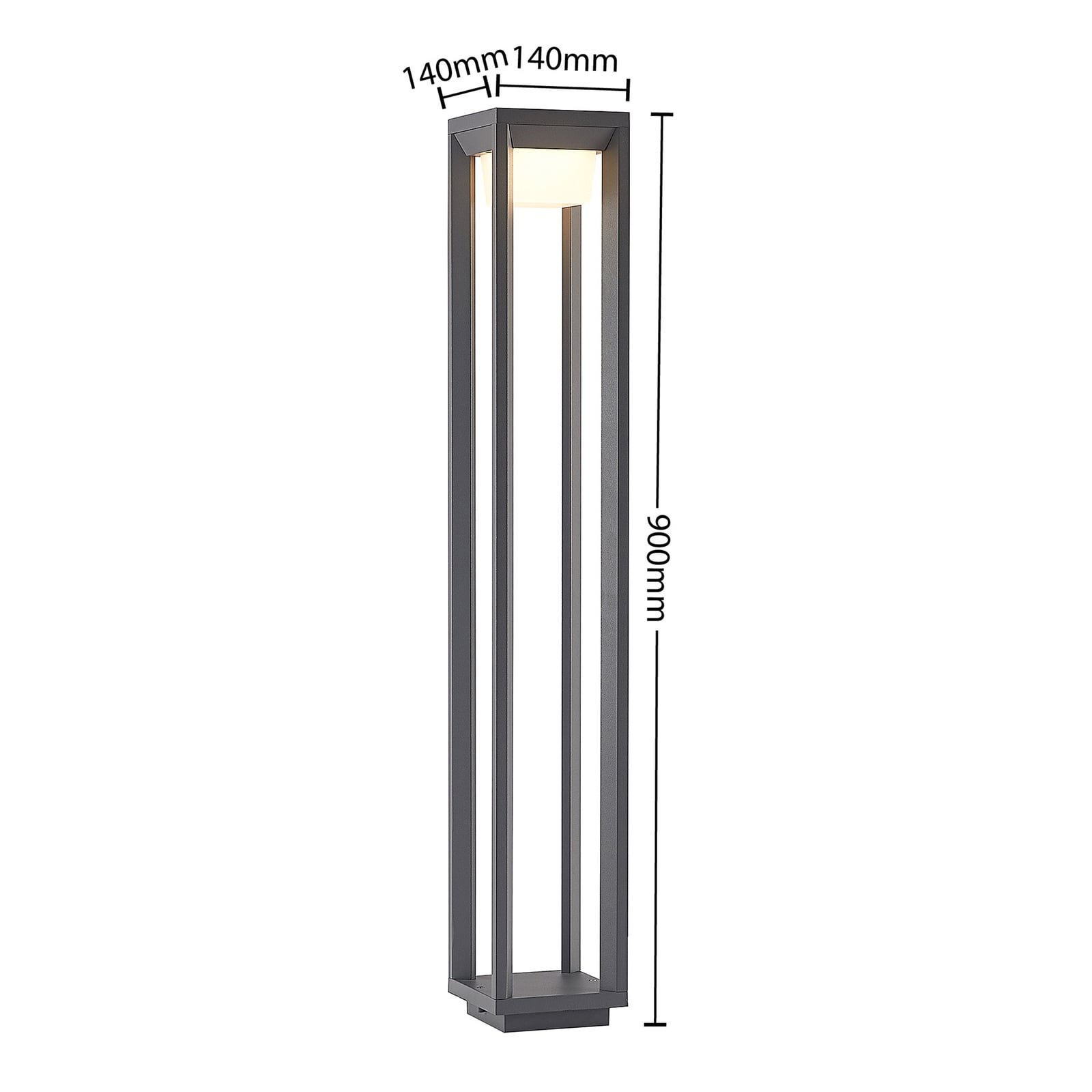 LED sti-lampe Gamion antrasitt aluminium 90 cm IP54 montert i hage