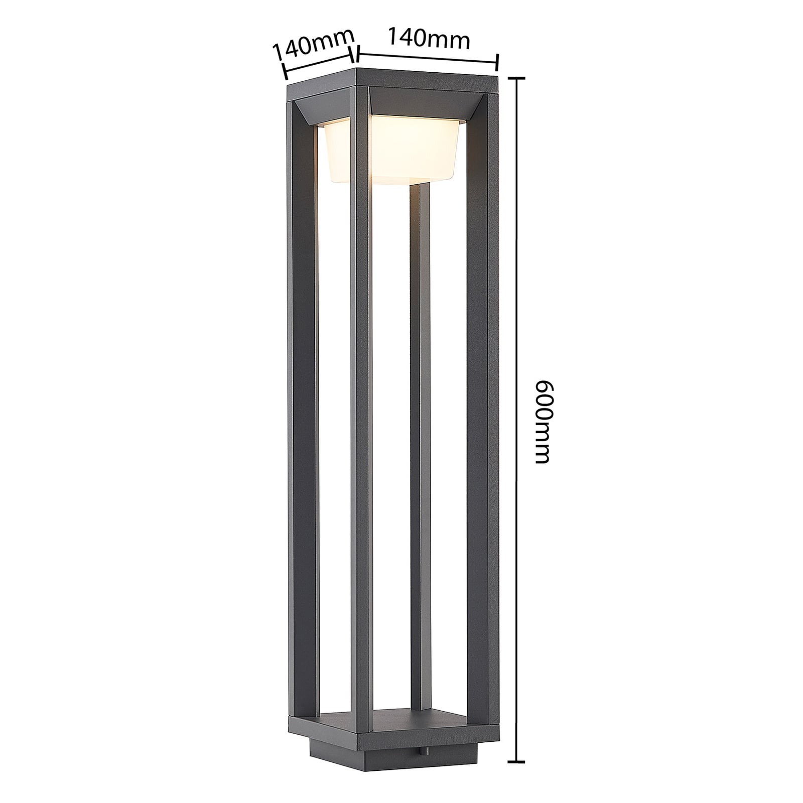 LED sti-lampe Gamion antrasitt aluminium 60 cm IP54 montert ute