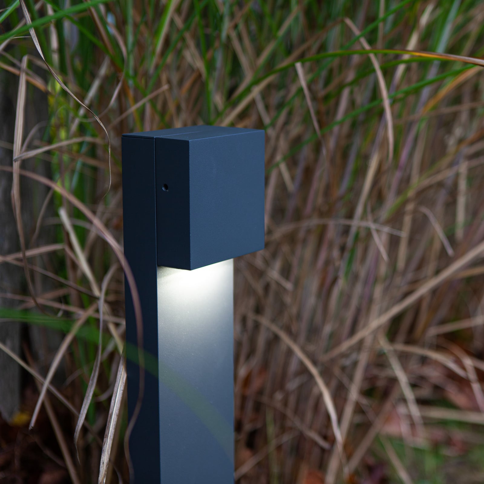 LED sti-lampe Gemini FX aluminium antrasitt lysbilde på sti