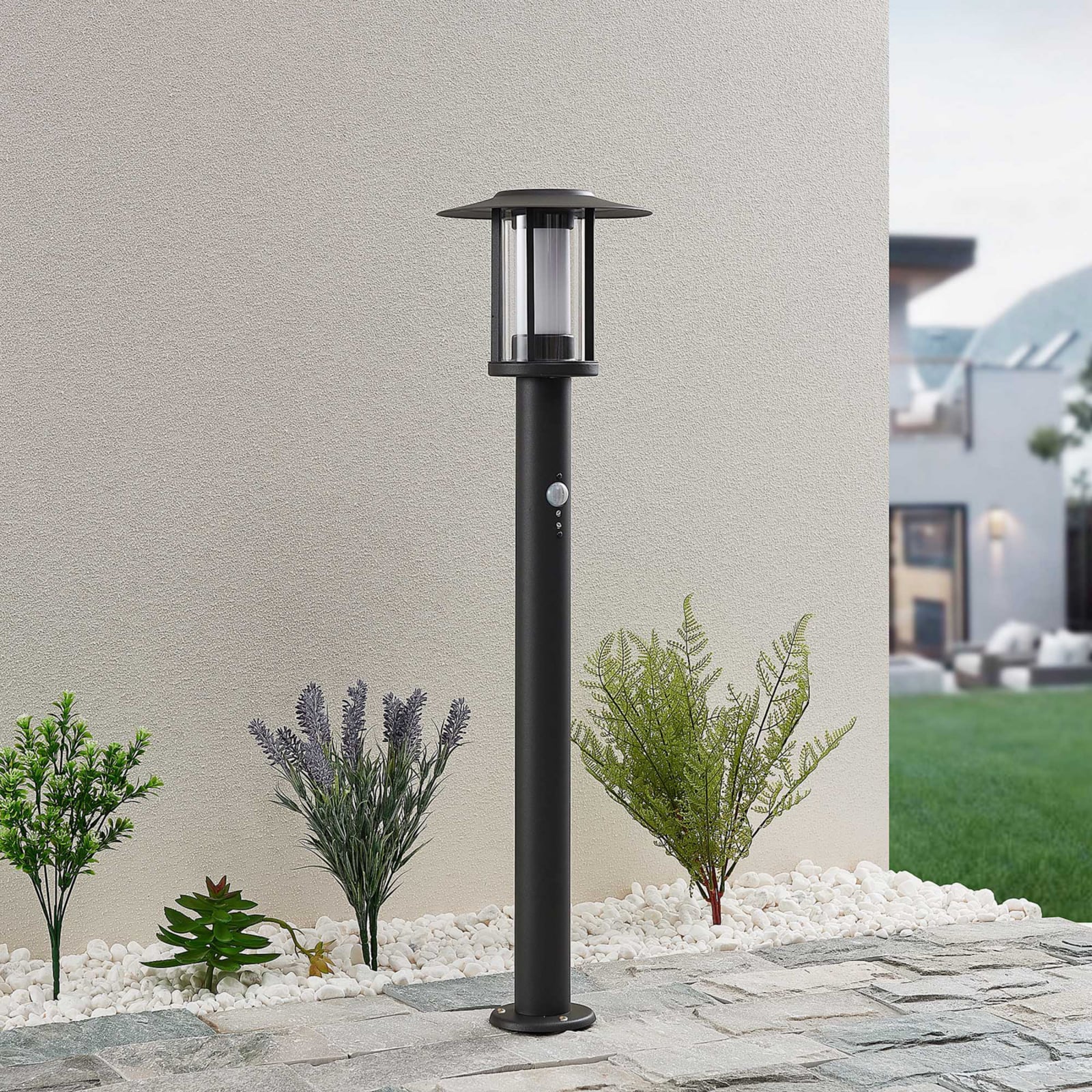 LED sti-lampe Gregory med bevegelsessensor bakside