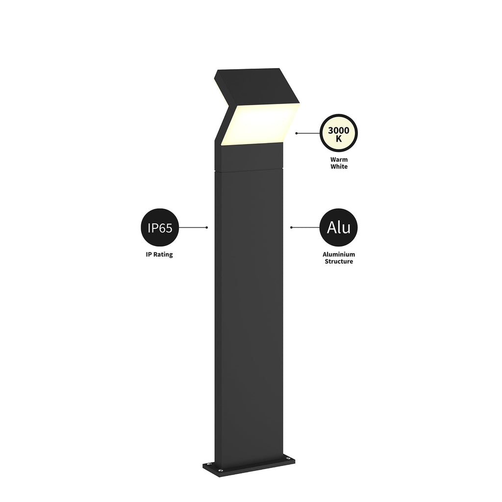 LED sti-lampe Havin antrasitt aluminium 100 cm IP65 - Arcchio