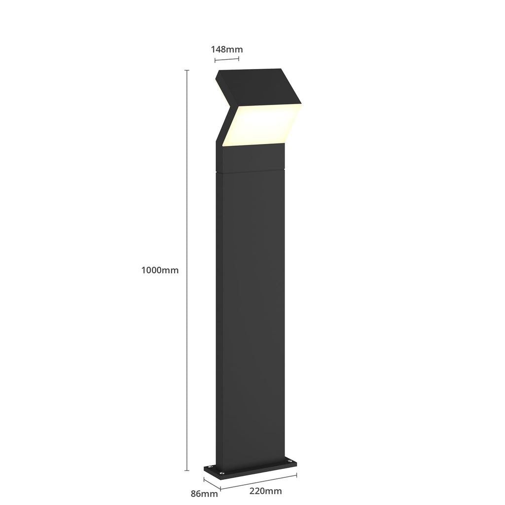 LED sti-lampe Havin antrasitt aluminium 100 cm IP65 - Arcchio