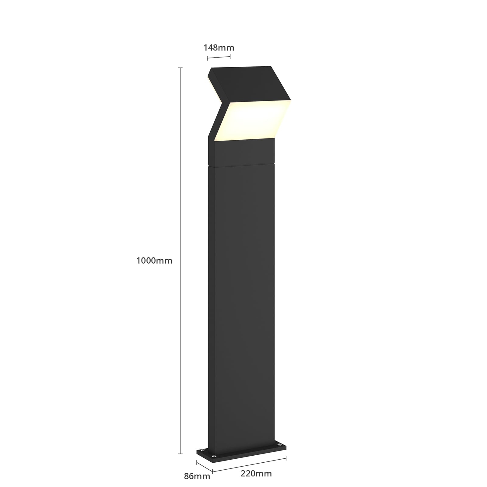 LED sti-lampe Havin antrasitt aluminium 100 cm IP65 - Arcchio