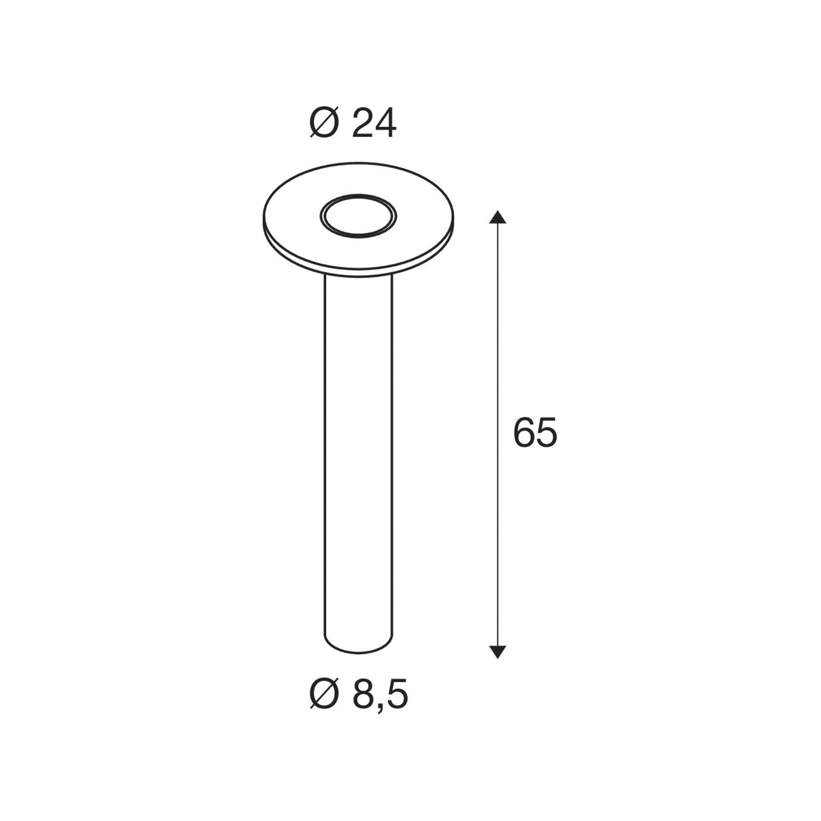 LED sti-lampe I-Ring antrasitt aluminium 65 cm justerbart lampehode