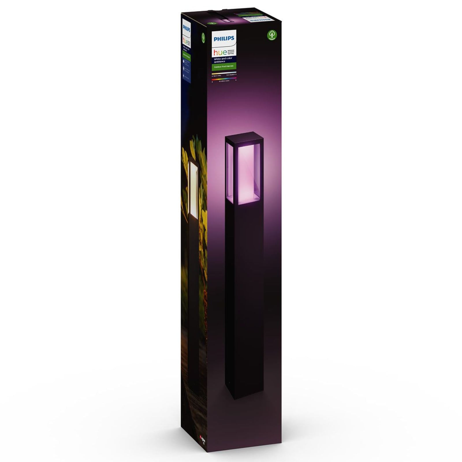 Montert LED sti-lampe Impress RGBW smart Zigbee IP44 - Philips Hue i hage