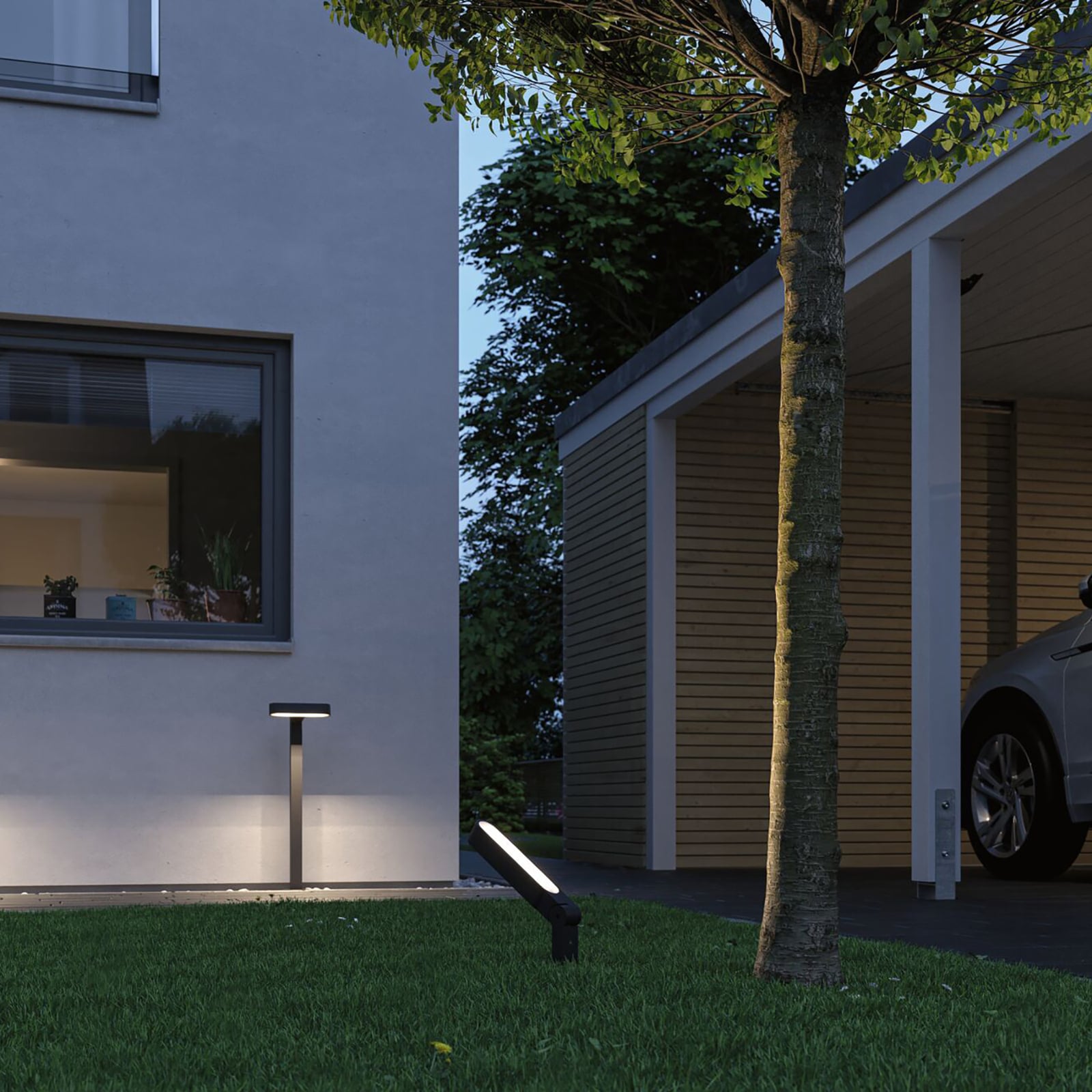 LED sti-lampe Ito horisontal antrasitt 70 cm IP65 kabeltilkobling