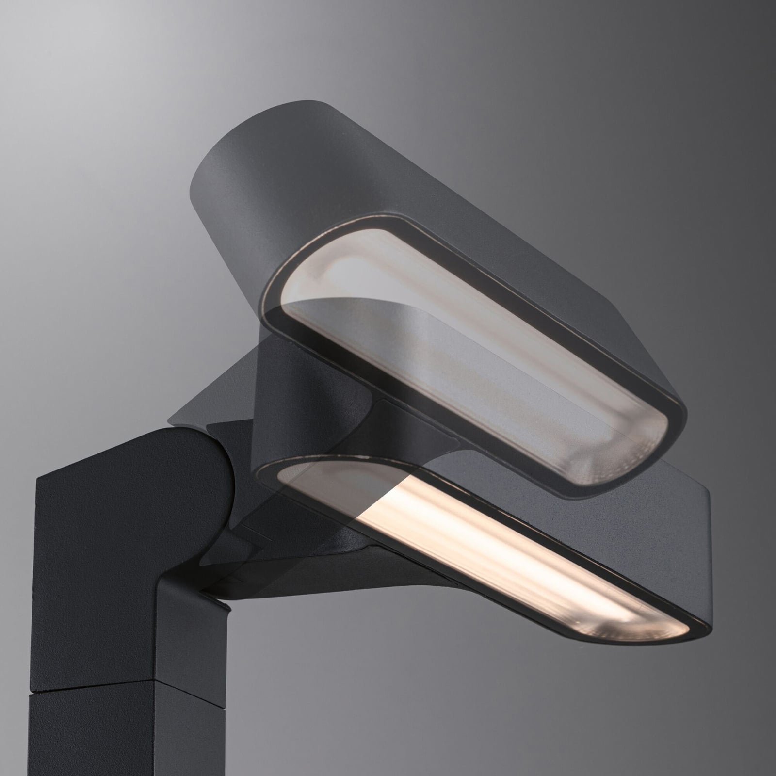 LED sti-lampe Ito horisontal antrasitt 70 cm IP65 nærbilde av lampehode