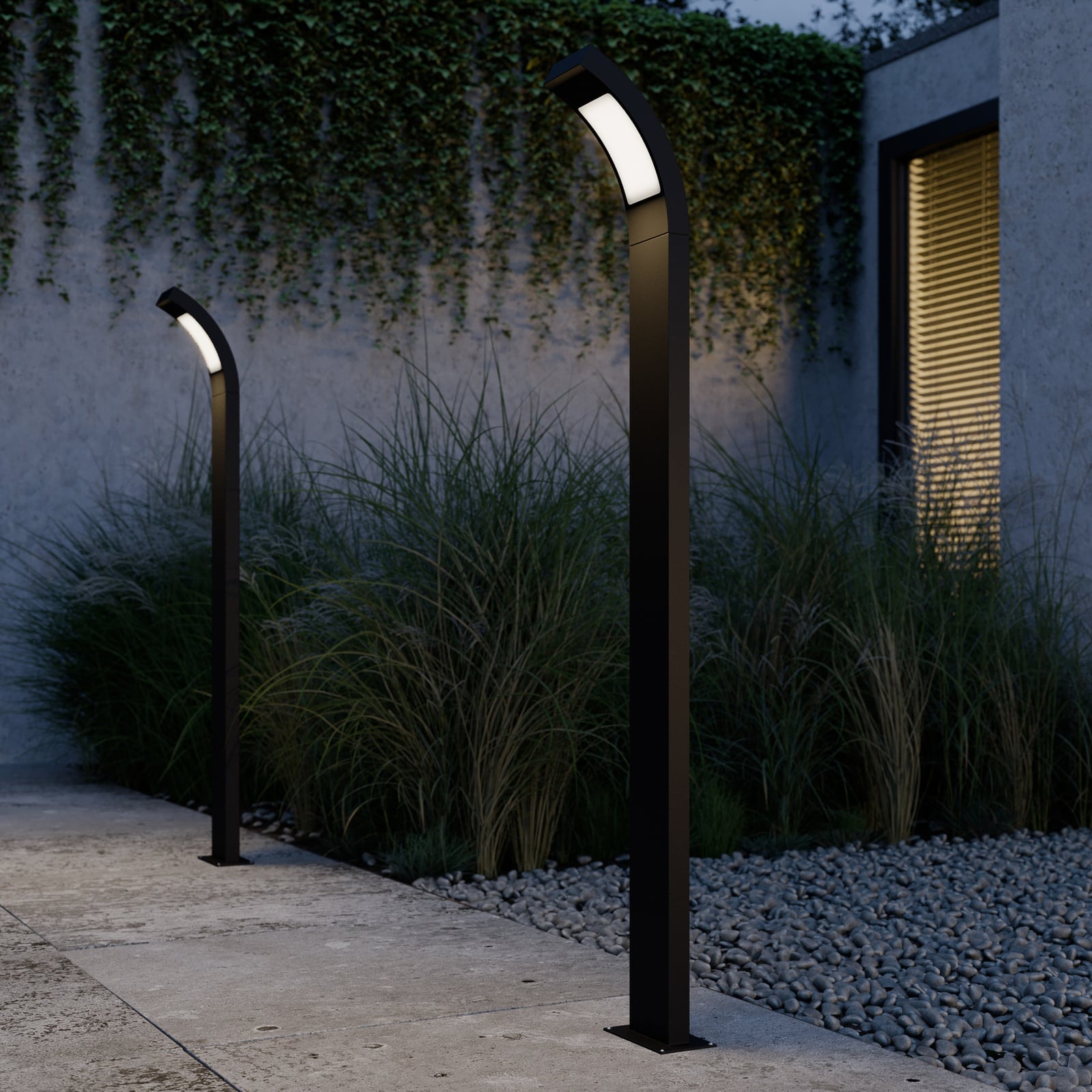 LED sti-lampe Juvia antrasitt aluminium bakside