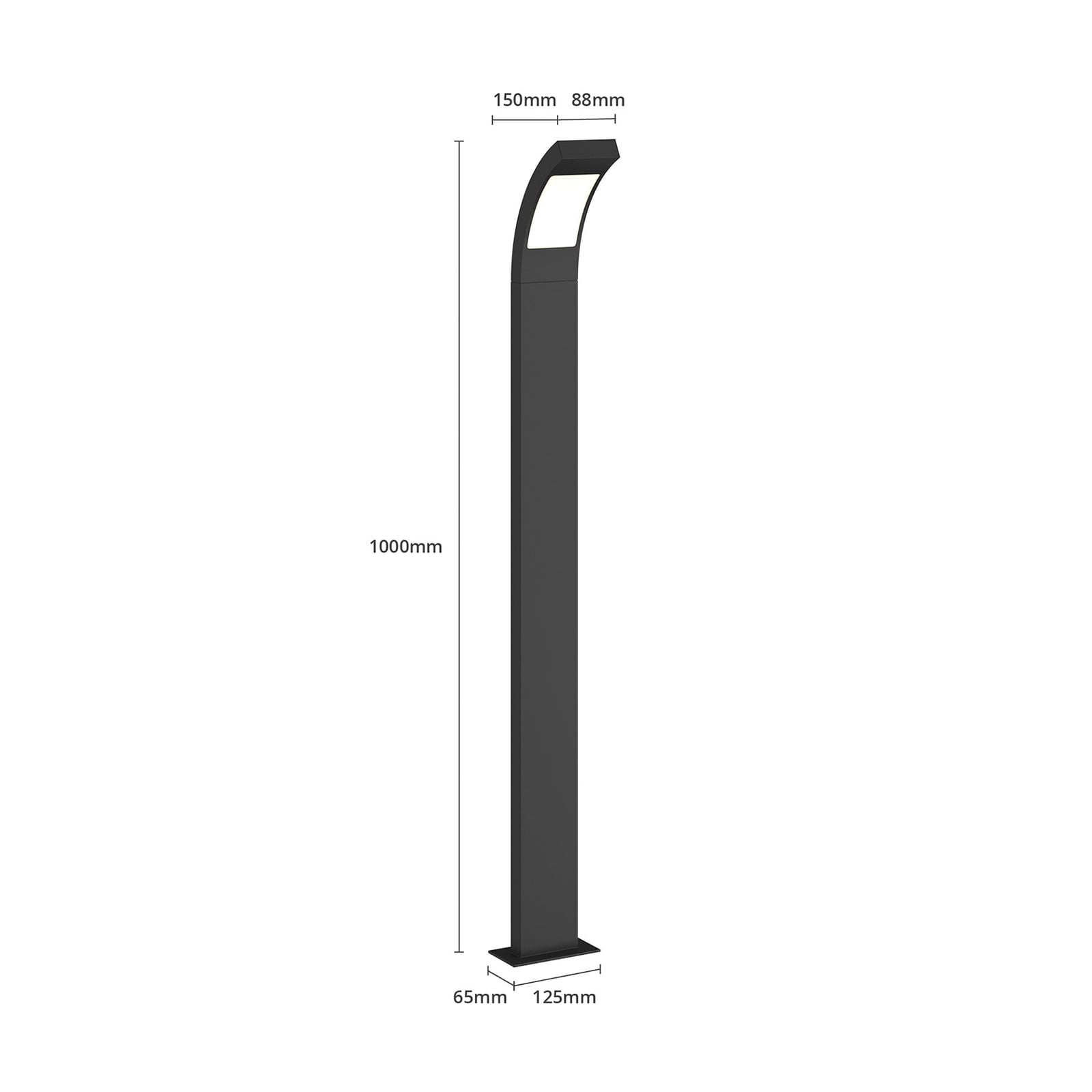 LED sti-lampe Juvia antrasitt aluminium nærbilde