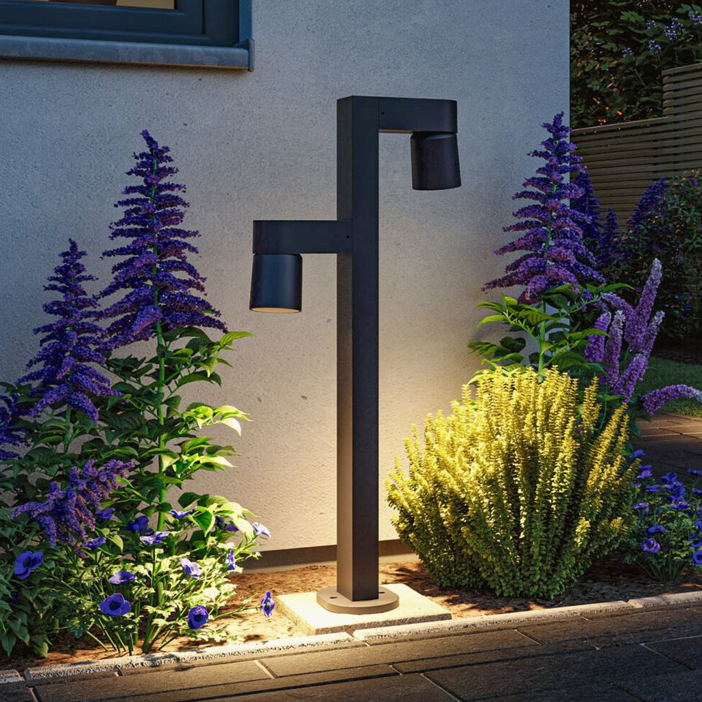 LED sti-lampe Kimu 2-lys antrasitt forfra