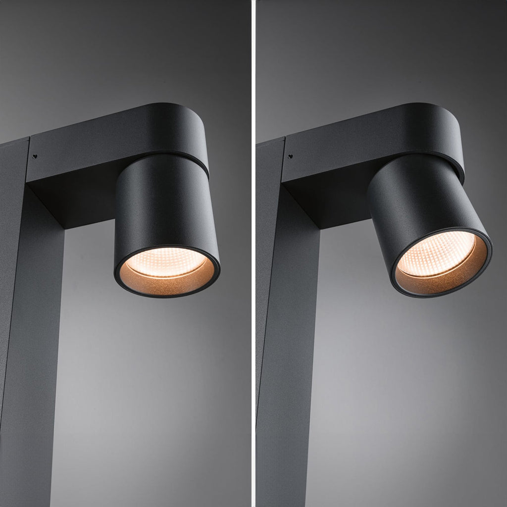 LED sti-lampe Kimu 2-lys antrasitt montert i hage