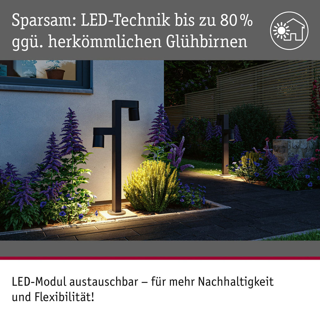LED sti-lampe Kimu 2-lys antrasitt 82 cm Paulmann nærbilde av armatur