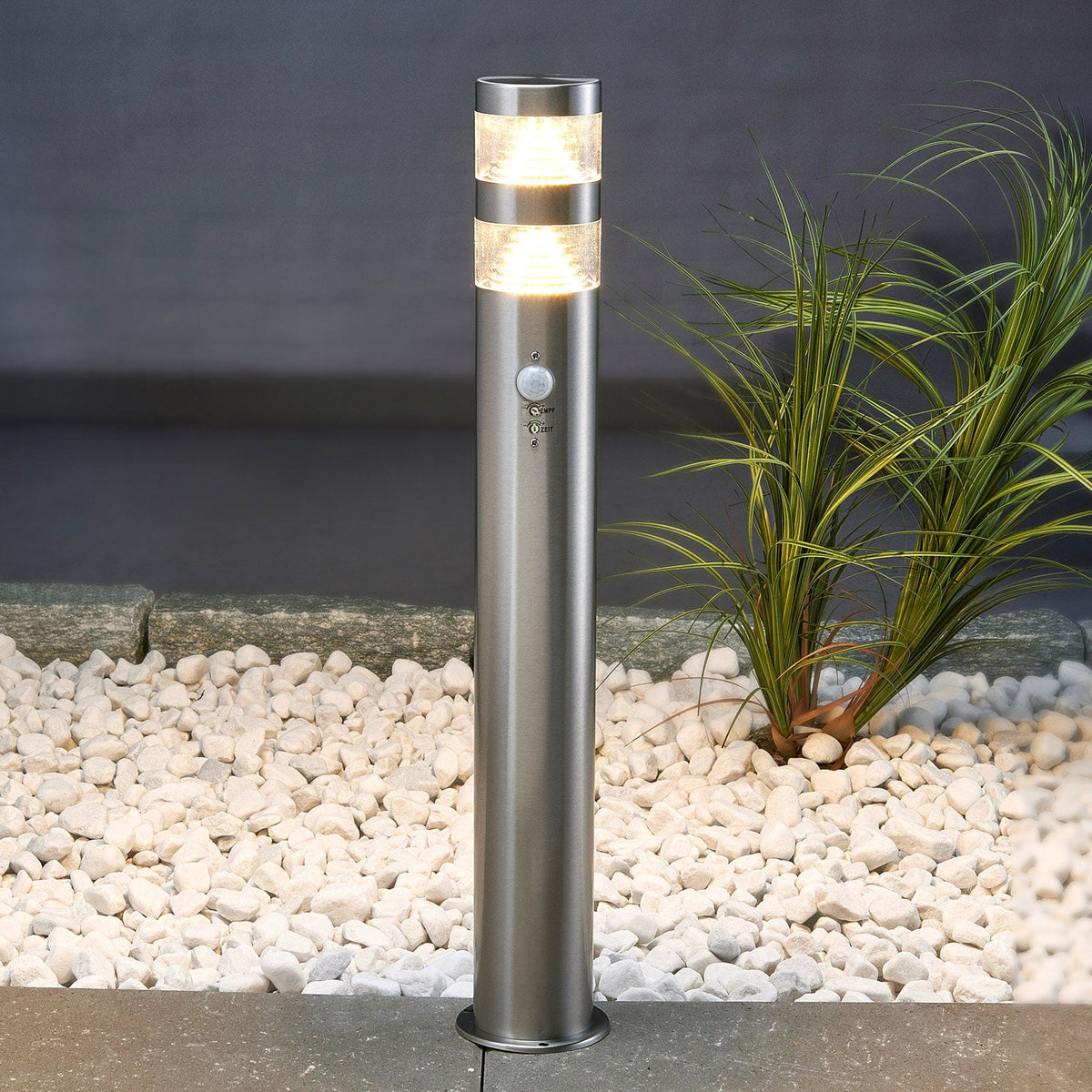 LED sti-lampe Lanea rustfritt stål 60 cm forfra