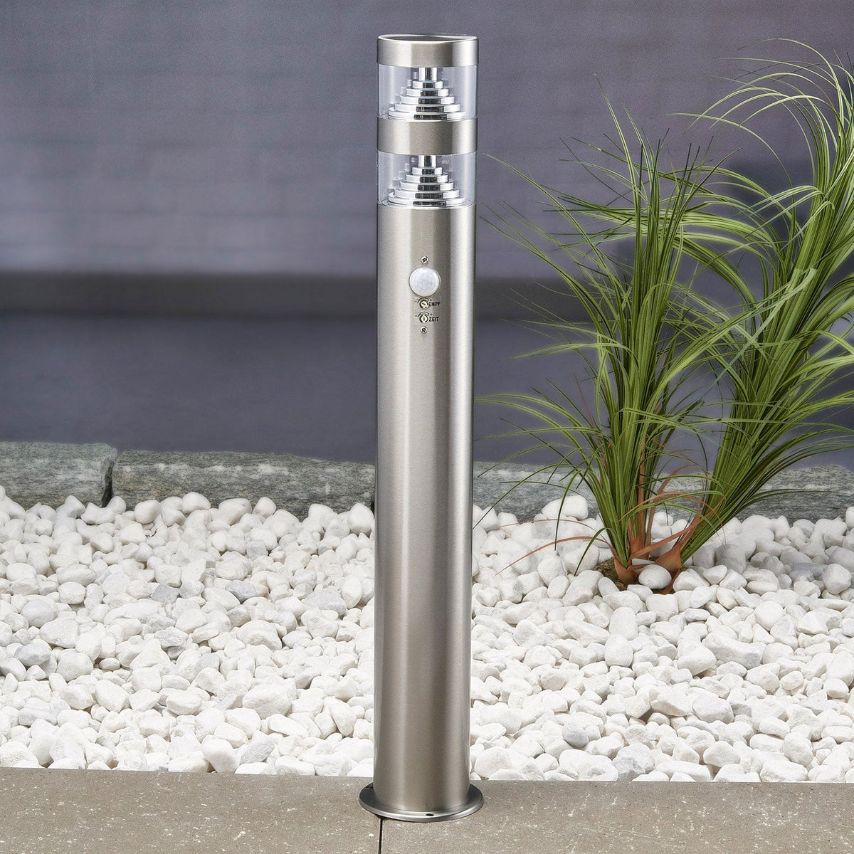 LED sti-lampe Lanea rustfritt stål 60 cm bakside