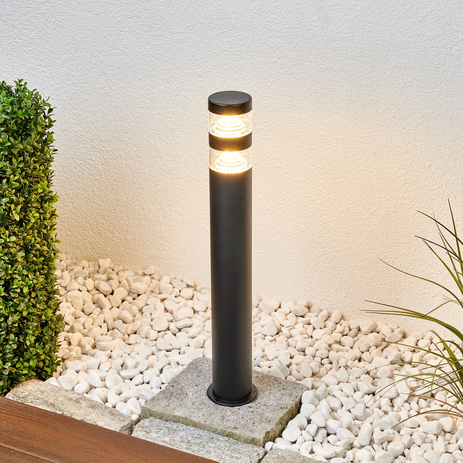 LED sti-lampe Lanea svart rustfritt stål 60 cm forfra
